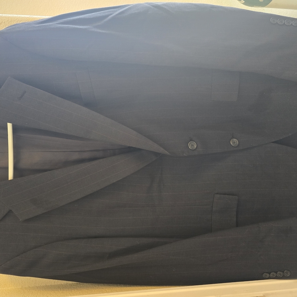 Vintage Men's ZCMI The Performer Classic Black Pinstripe 42L Blazer